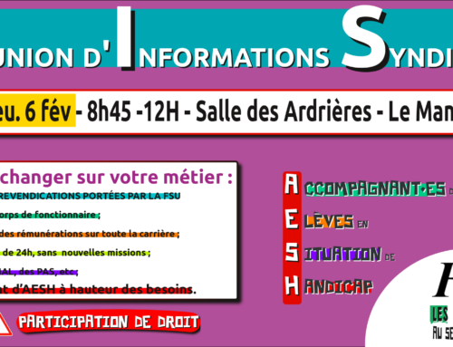 Réunion d’Information Syndicale Spéciale AESH