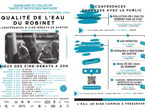 Quinzaine Santé et pesticides 2025 – Cinés-débats partout en Sarthe concernant la pollution de l’eau par des pesticides