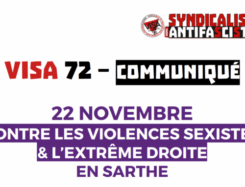 VISA 72 – Communiqué – 22 novembre contre les violences sexistes en sarthe