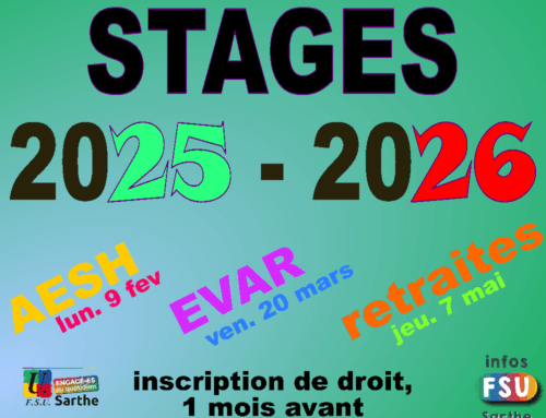 Stages syndicaux FSU – 2025 – 2026